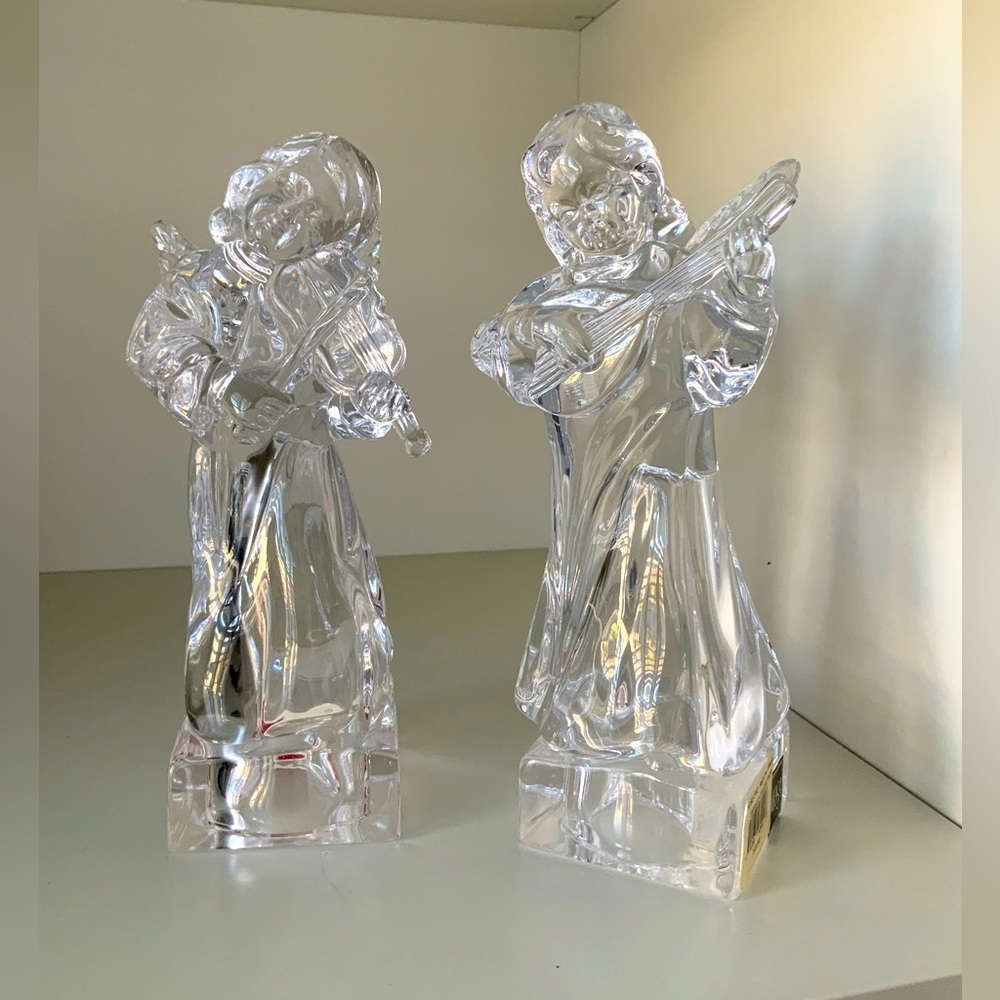 Vintage MIKASA HERALD Collection Full lead Crystal Angels X 2 Germany New Cond